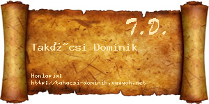 Takácsi Dominik névjegykártya