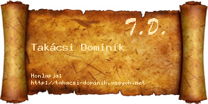 Takácsi Dominik névjegykártya